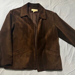 Luxurious Brown Women's Vintage Suede Blazer